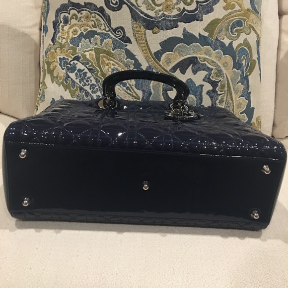 SOLD ON EBAY Dior Large Dark Blue Lady Dior Bag - Picture 4 of 8